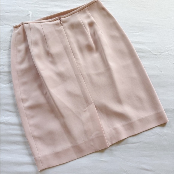 NWT Ann Taylor 100% Silk Pink Pencil Skirt USA Vtg 90s Size 2P - Picture 2 of 5